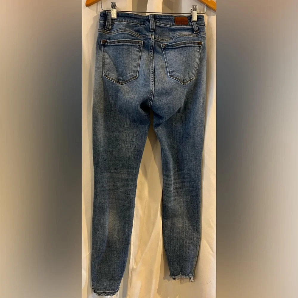 Judy Blue Los Angeles Shark Bite‎ Raw Hem Denim Jeans 5/27 Mid Rise - Picture 4 of 9